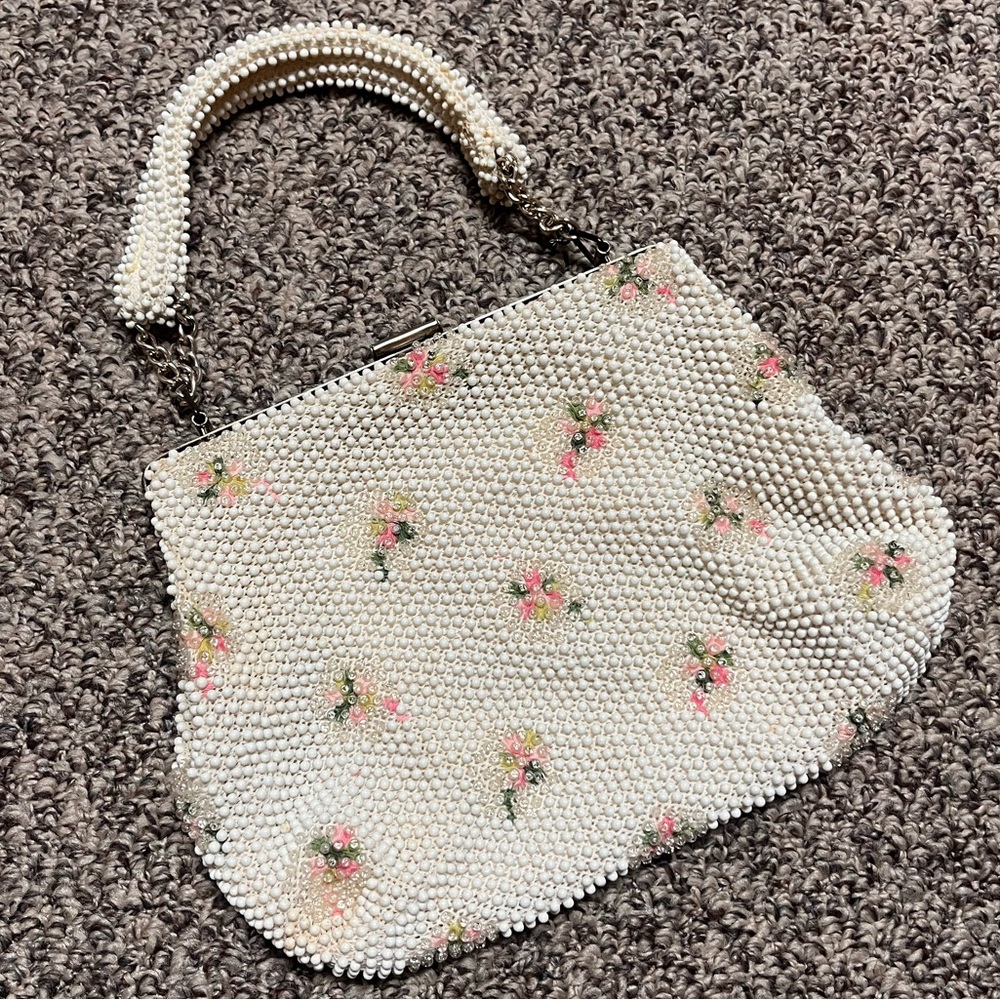 Vintage 50s corde beaded handbag